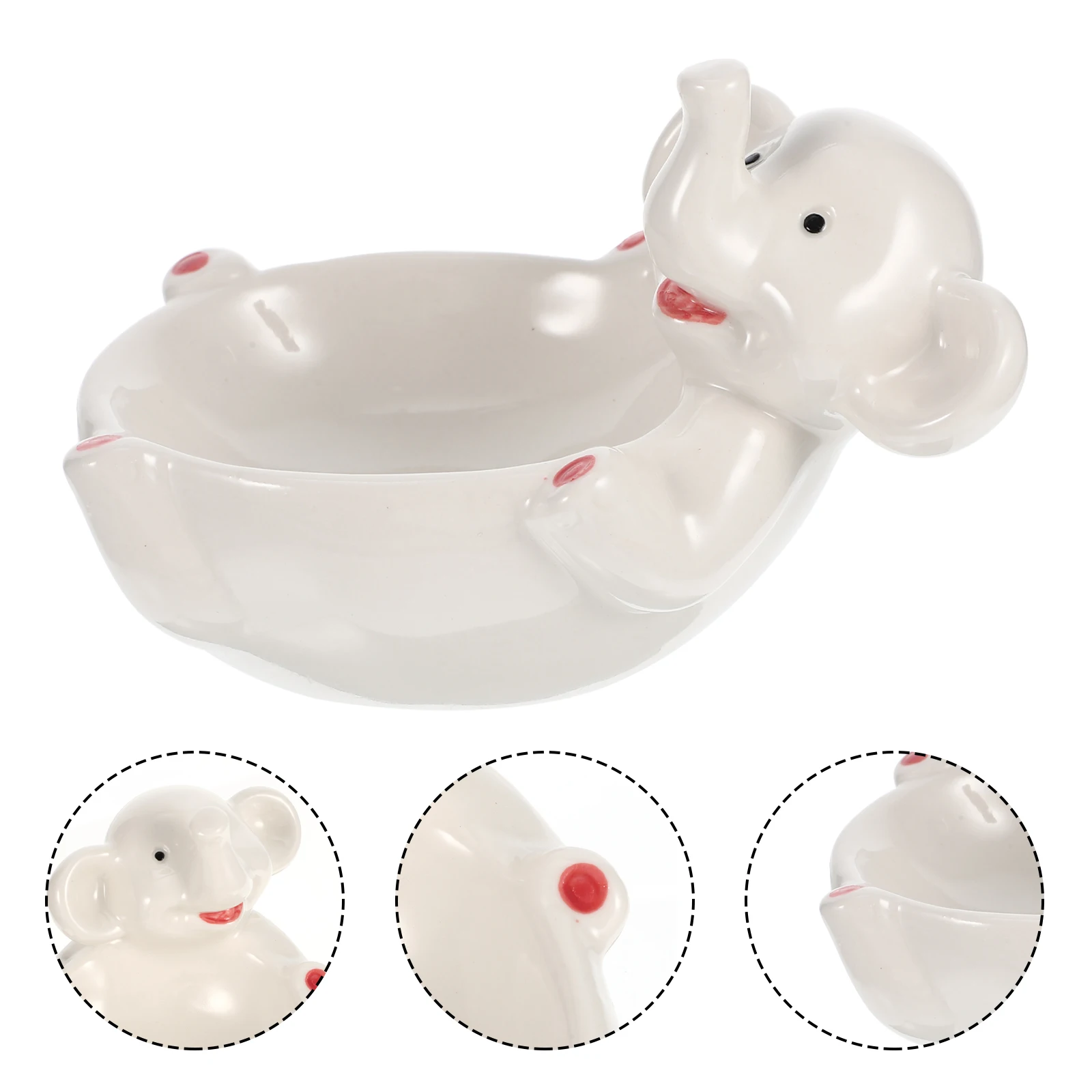 

Cute Elephant Ceramic Sauce Bowl Multi-Function Seasoning Tray for Home Restaurant Hotel Decorative Dipping Plate Condiment Dish