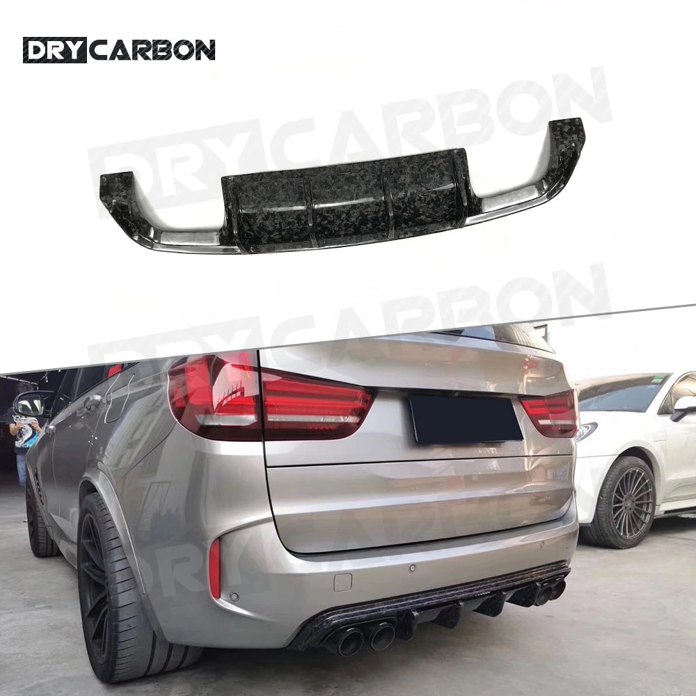 Carbon Fiber Rear Diffuser Bumper Lip V Style Rear Lip Spoiler For BMW X5M F85 X6M F86 2015-2018 Forged Carbon Body Kits