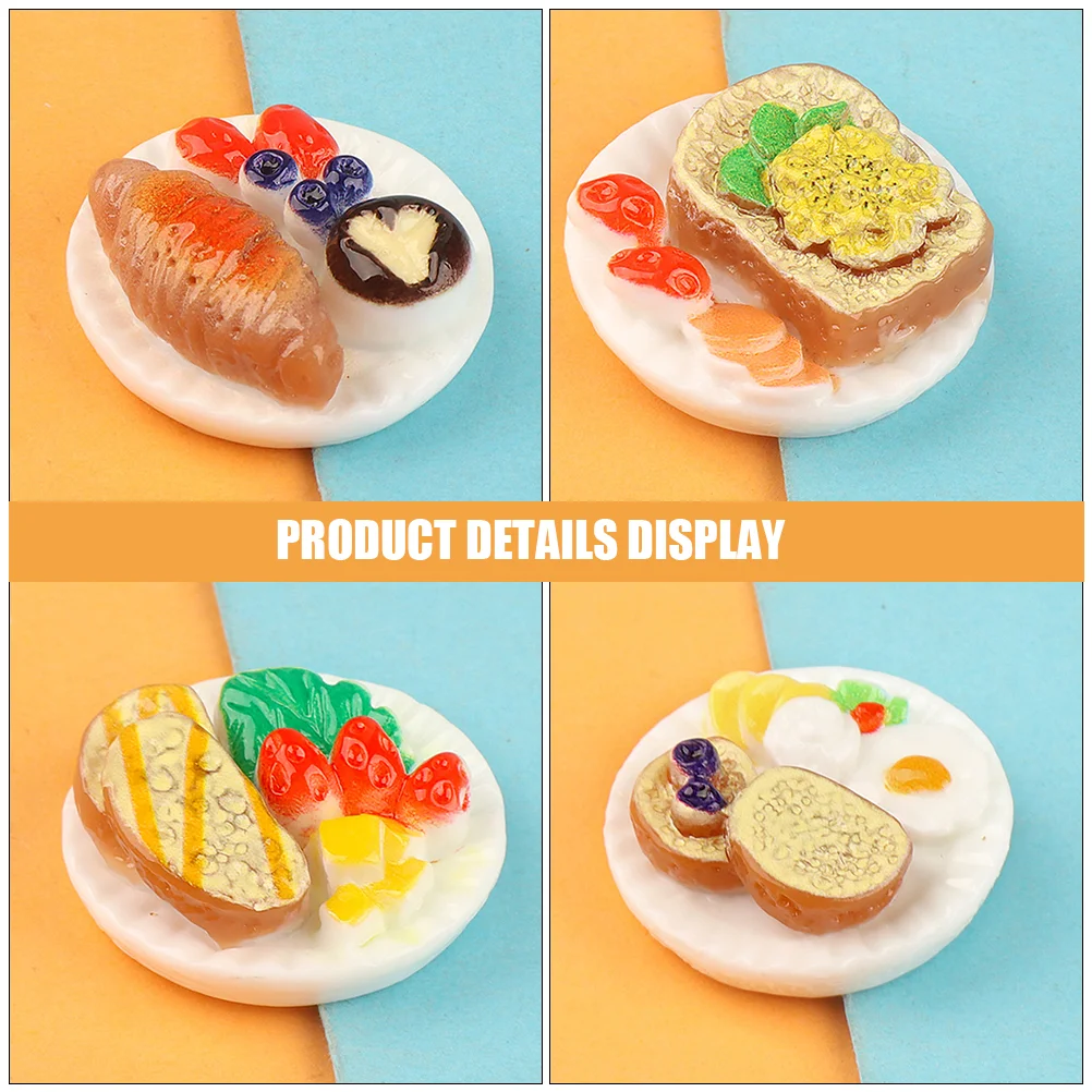 12 Pcs Simulated Food Mini Dessert Model House Miniature Toy Resin Snack Tiny Cake Decorations