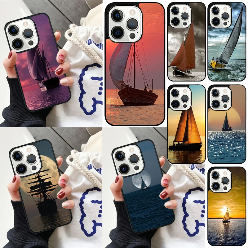 يخت الإبحار غروب الشمس جراب هاتف آيفون 17 الهواء زائد ماكس 16 16e 13 14 15 برو ماكس 12 11 15 برو ماكس غطاء #1