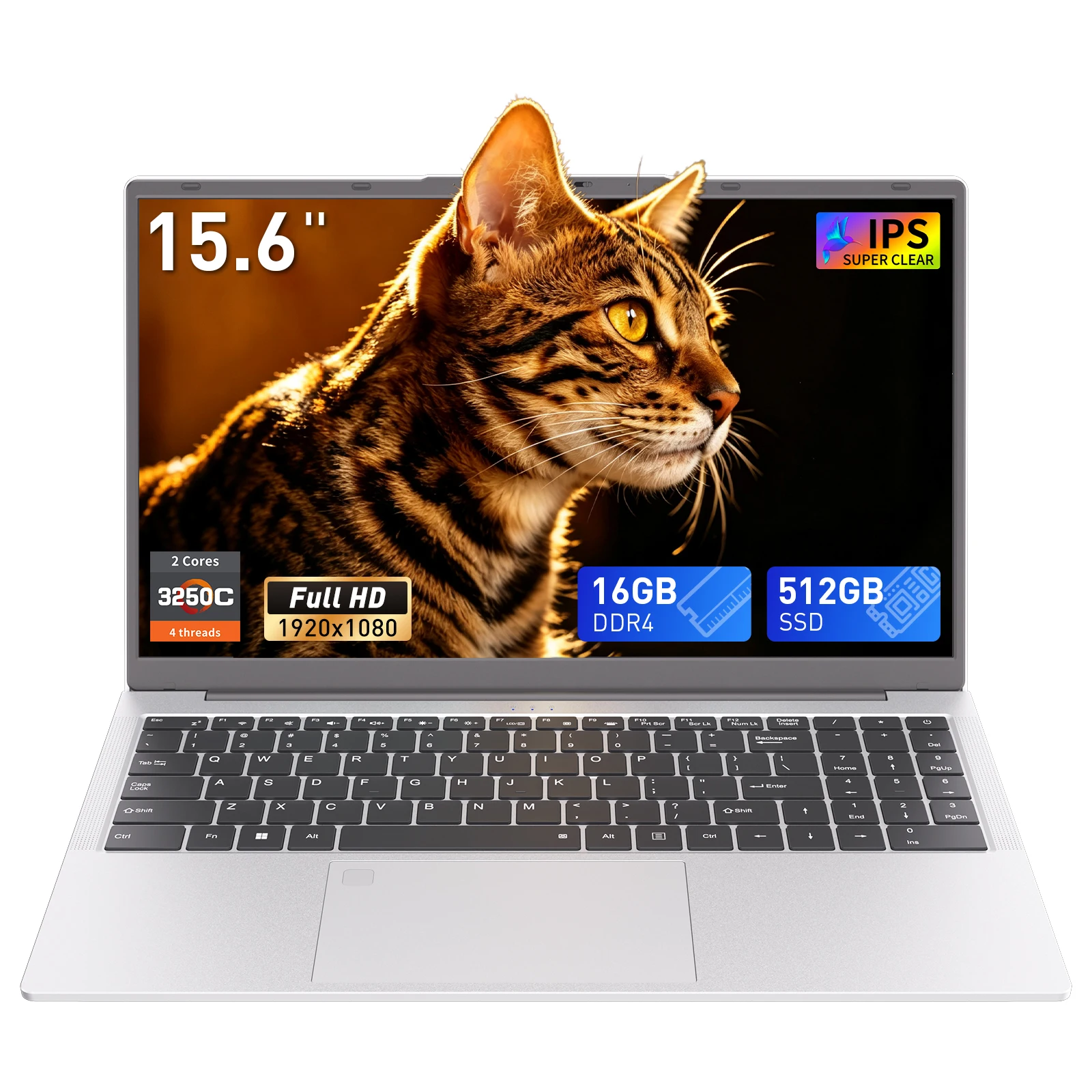 Notebook PC, laptop 15,6" FHD IPS, AMD Ryzen 3 3250C, Max. 3,5 GHz, 16 GB di RAM, SSD NVMe M2 da 512 GB, Windows 11 Pro, Wi-Fi 6, Bluetooth 5.3, 2 porte Type-C, HDMI – Computer per lavoro e studio.