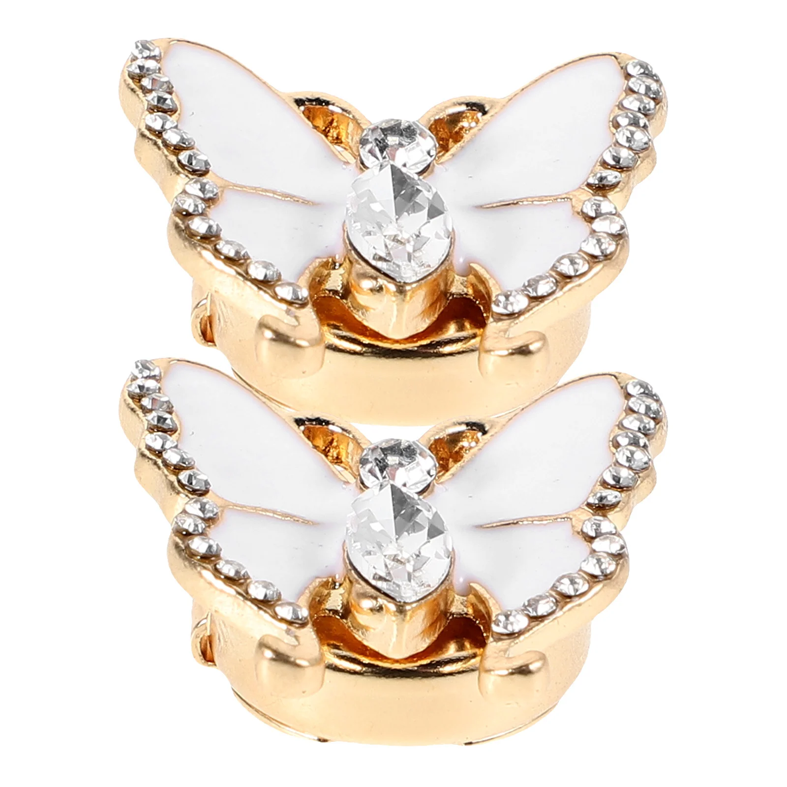

1Pair Women's Butterfly Rhinestone Shirt Cufflinks Elegant Alloy Cuff Links for Business Party Stylish Shirt Collar Jewelry