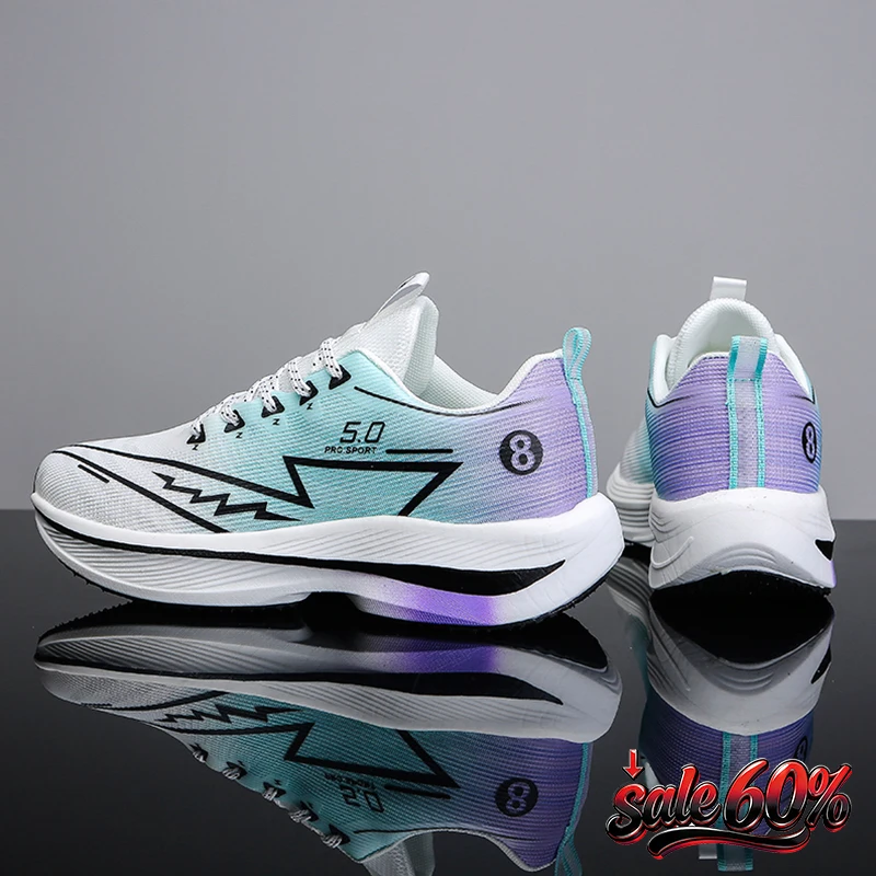 Men Running Shoes Air Cushion Jogging Shoes Carbon Board Marathon Sports Breathable Lightweight Women's Nonskid Casual Sneakers