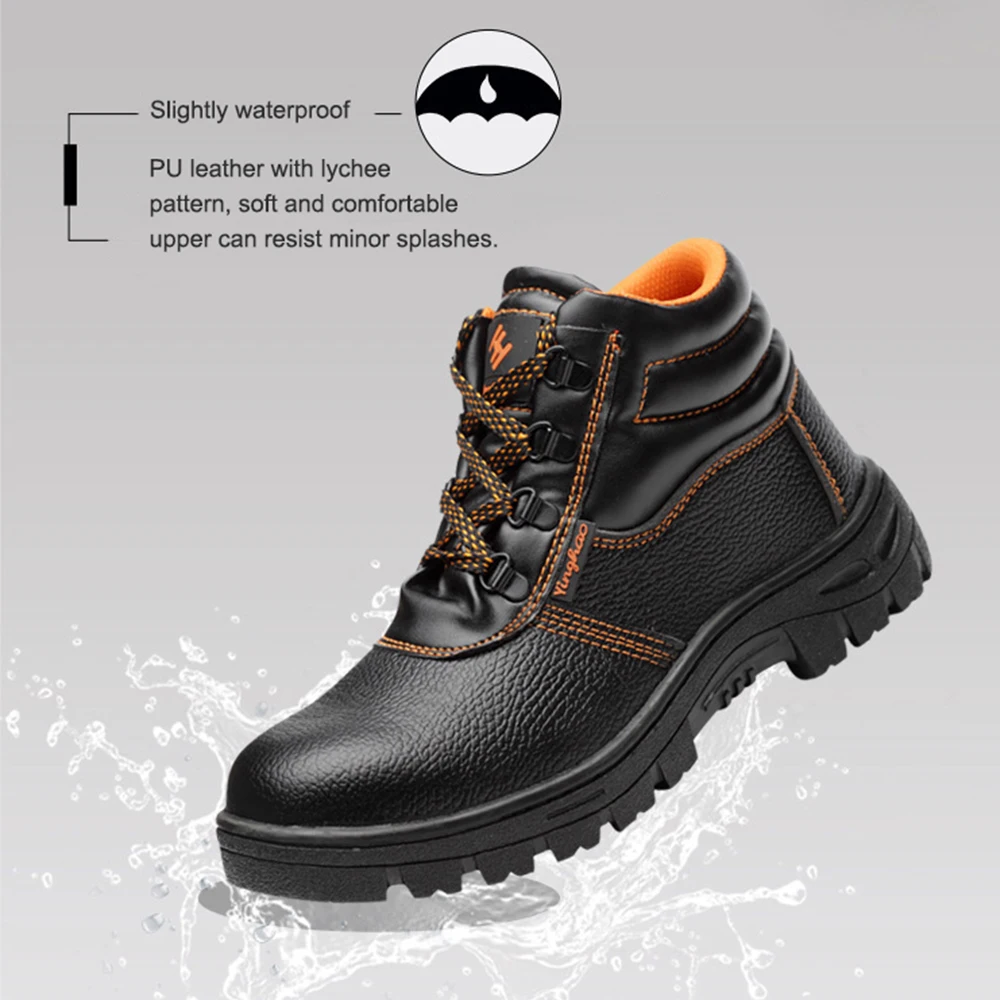 Winter Boots Mens Steel Toe Protective Safety Shoes Boots Men Puncture Proof Indestructible Work Shoes Anti Slip Hiking Boots