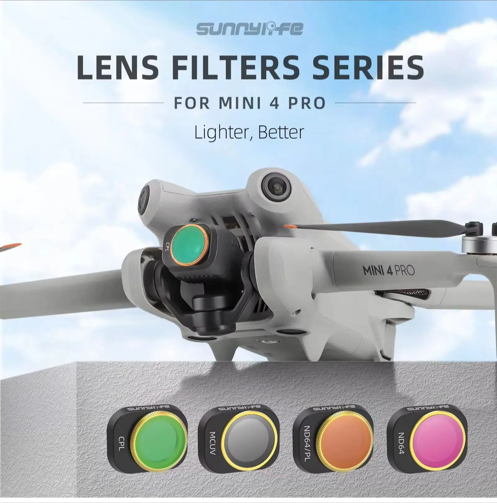 

For DJI Mini 4 Pro Filters Adjustable Rotating ND CPL 4/8/16/32 /64 Camera Filters Set Glass Lens Drone Accessories
