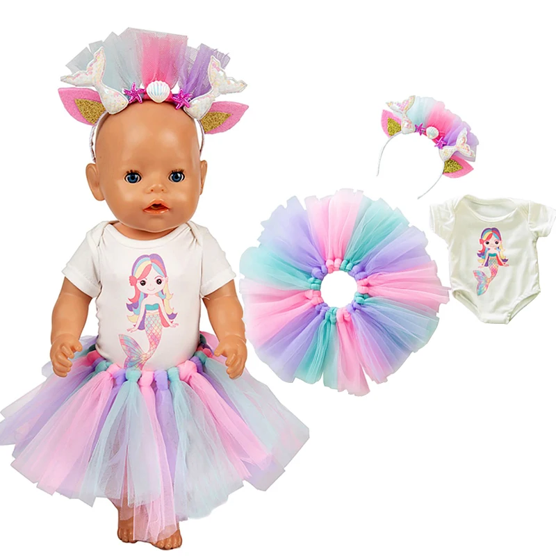 43cm Baby Doll Mermaid Dress 18 Inch American Og Girl Doll Clothes Toys Doll Outfits