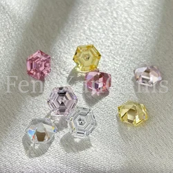 5A Cubic Zirconia Stone Multicolor Hexagon Shape Brilliant Cut CZ Loose Stones Synthetic Gems Beads For Jewelry 5x5~10x10mm