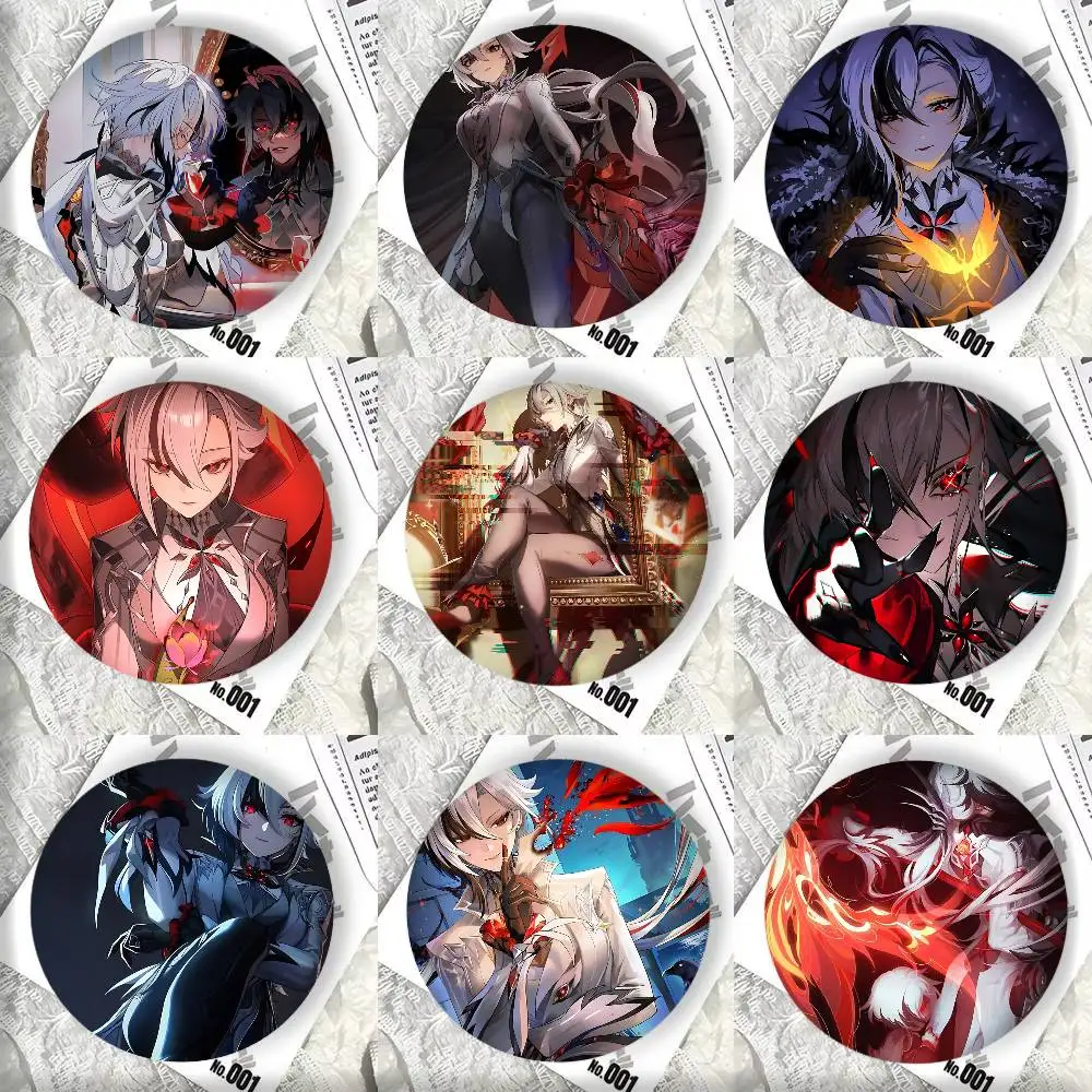 Game Genshin Impact Arlecchino Round badge lapel pin backpack clothing jewelry accessories gift brooch