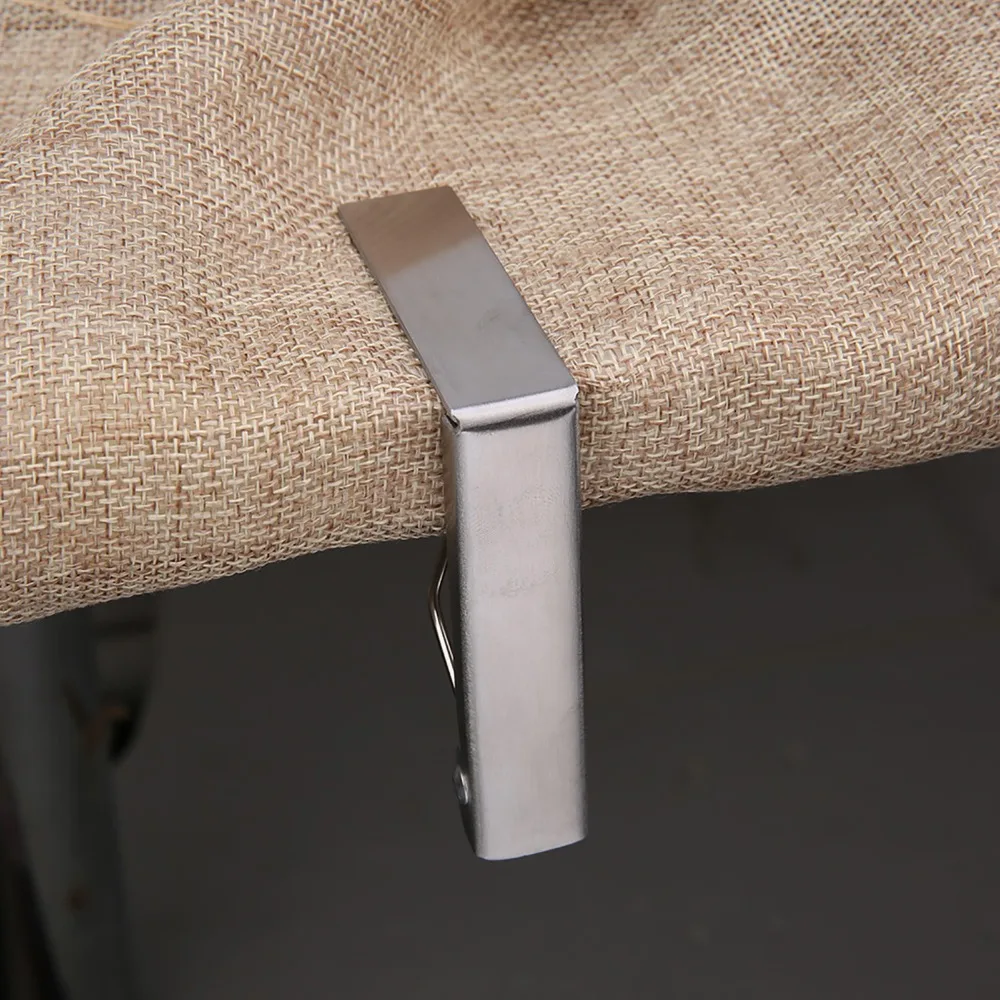 2 PCS Stainless Steel Table Cloth Clips Spring Loaded Silver Tablecloth Holders Rustproof Easy to Use Table Cover Clips