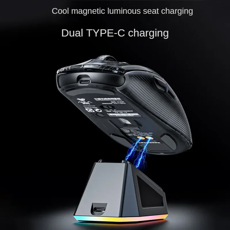 AULA Wireless Bluetooth gaming mouse Magnetic Seat Charging Wireless/Bluetooth/Wired TYPE-C Mouse Tri-Mode RGB Lights for PC