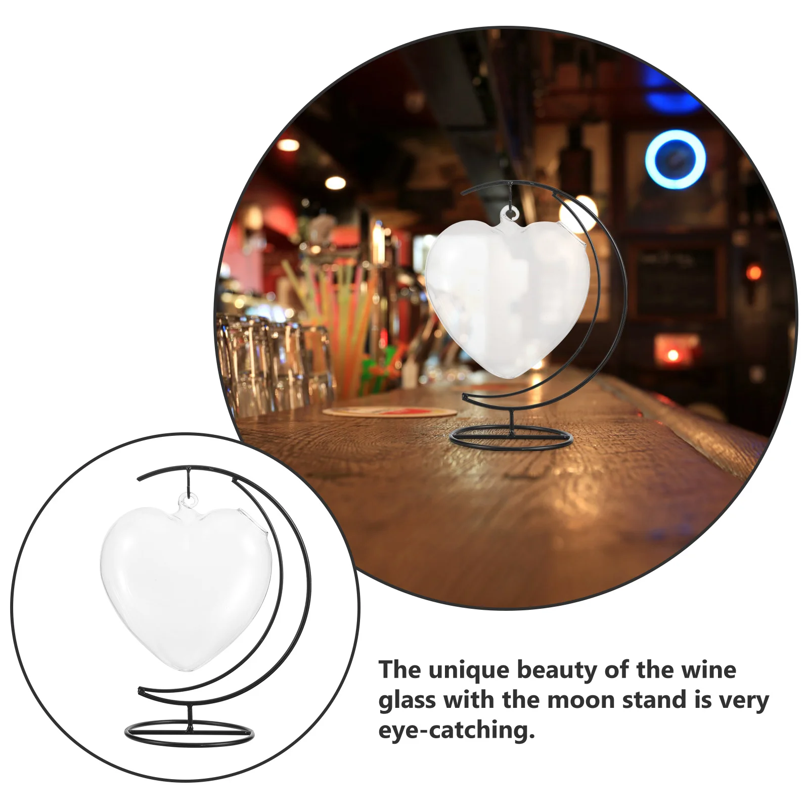 مجموعة واحدة من زجاجات المشروبات الزجاجية المعلقة الأنيقة، حامل حديد، تصميم شفاف، تخزين المشروبات متعدد الأغراض، زجاج معلق #6