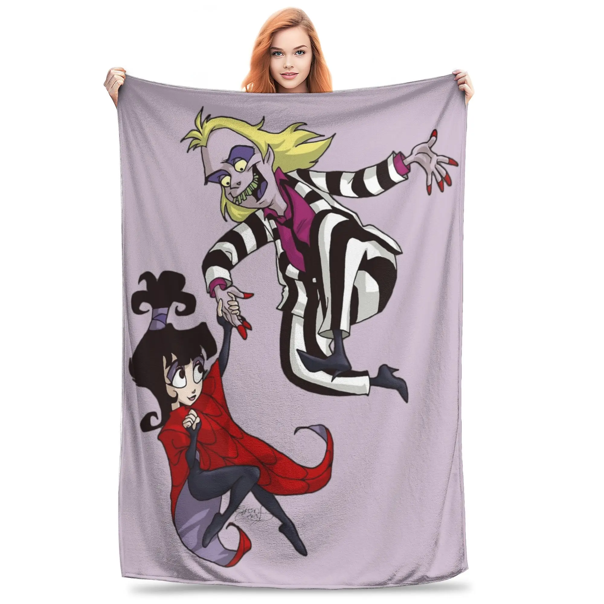 B-Beetlejuice Horror Movie  Blanket Super Soft Warm Betelgeuse Throw Blankets for Bed 50x60 Inch Multi-size Bedding Throws