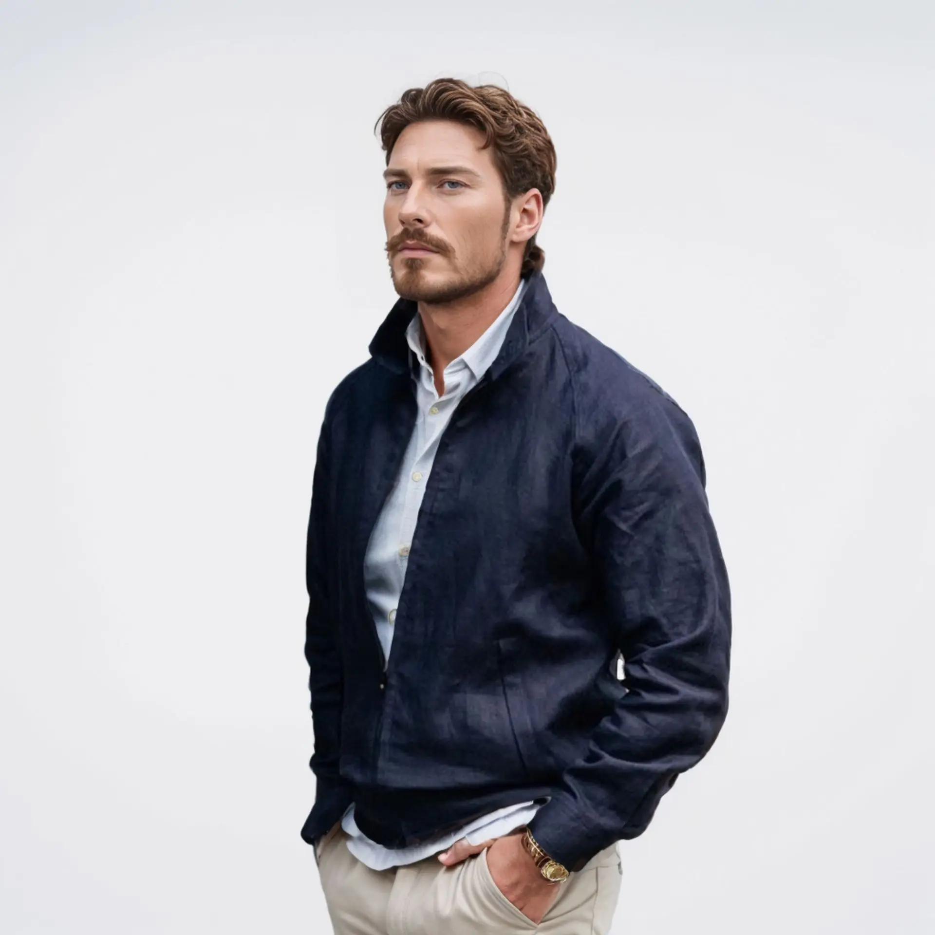 2025 Autumn Man Jacket Fashion Simple Solid Color Stand Collar Male Outerwear Long Sleeve Zipper Breathable Daily Men Coat
