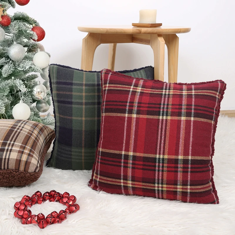 

Thiened Waist Support Pillow Cover Classic Plaid Cisas Geometric Stripes Living Room Sofa Bedroom Bedhead Simple Sle