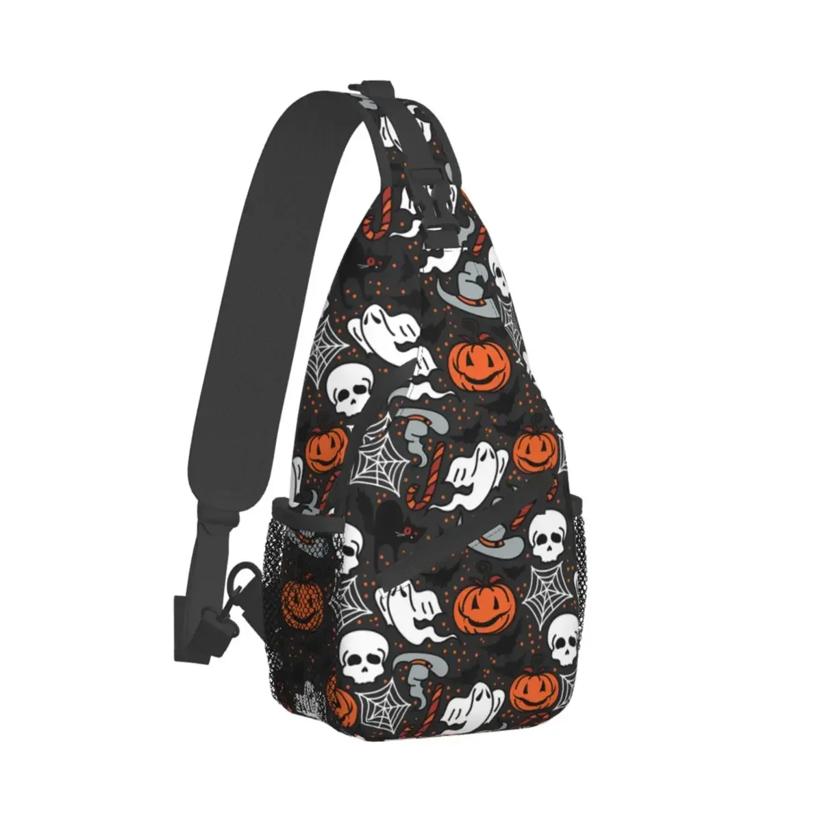 

Doodle Ghosts Crossbody Chest Bags Halloween Pockets Travel Pack Messenger Sports Teens Shoulder Bag Unisex