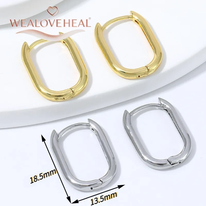 ohrringe, ohrringe damen, 18K Vergoldete Messing Ovale Huggie Creolen für Damen Glatte Minimalistische Geometrische Alltagsschmuck Valentinstag Geburtstagsgeschenk – Detail 17