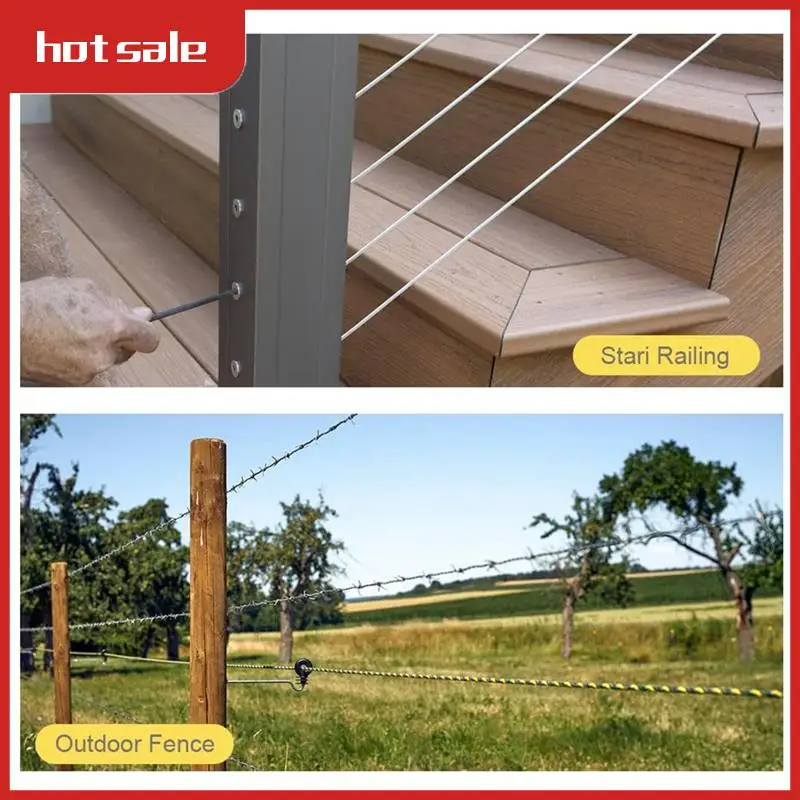 

20M Stainless Steel Kit, 3MM Sorting Helps Tighten Rope Wear With M5 Stainless Steel Rope Clamp R Easy To Use