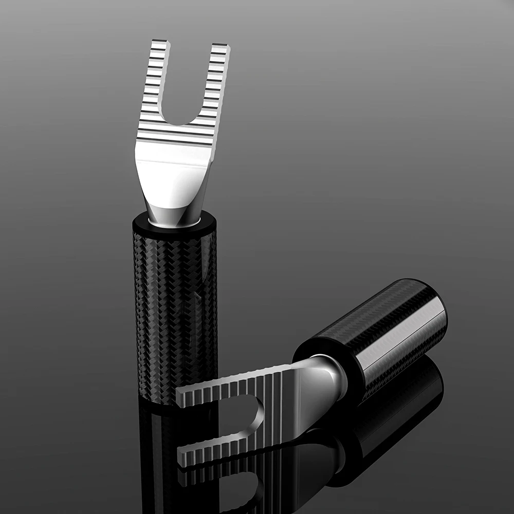 Viborg solide reine silber lautsprecher y spaten stecker amp bananen bindung pfosten stecker gabel hifi audio diy schraub verschluss löt frei