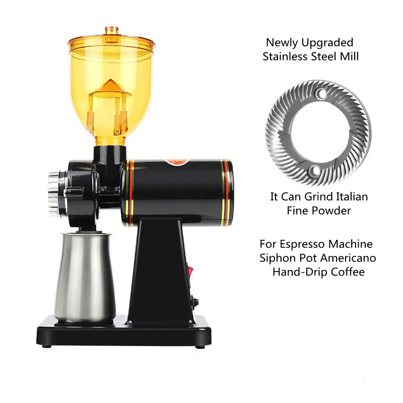 مطاحن القهوة الأوتوماتيكية مطاحن القهوة اليدوية التجارية 110 فولت/220 فولت الفولاذ المقاوم للصدأ مطحنة حبوب القهوة الكهربائية