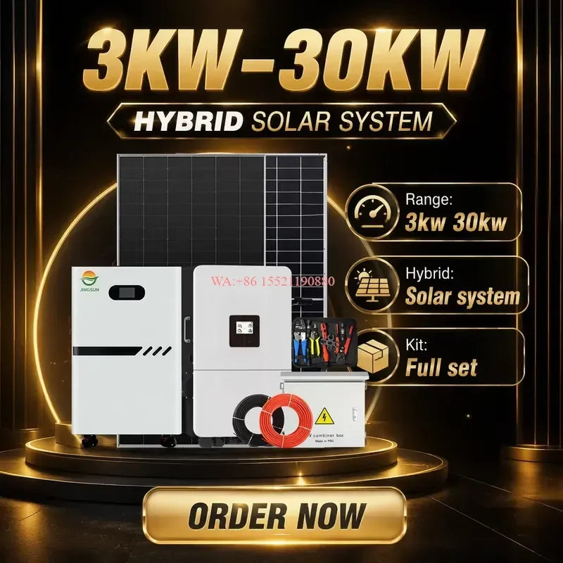 WMWMNU 20KW Hybrid Solar Power System Complete Off Grid Solar Kit with Lithium Ion Lead Acid Batteries for Home Use