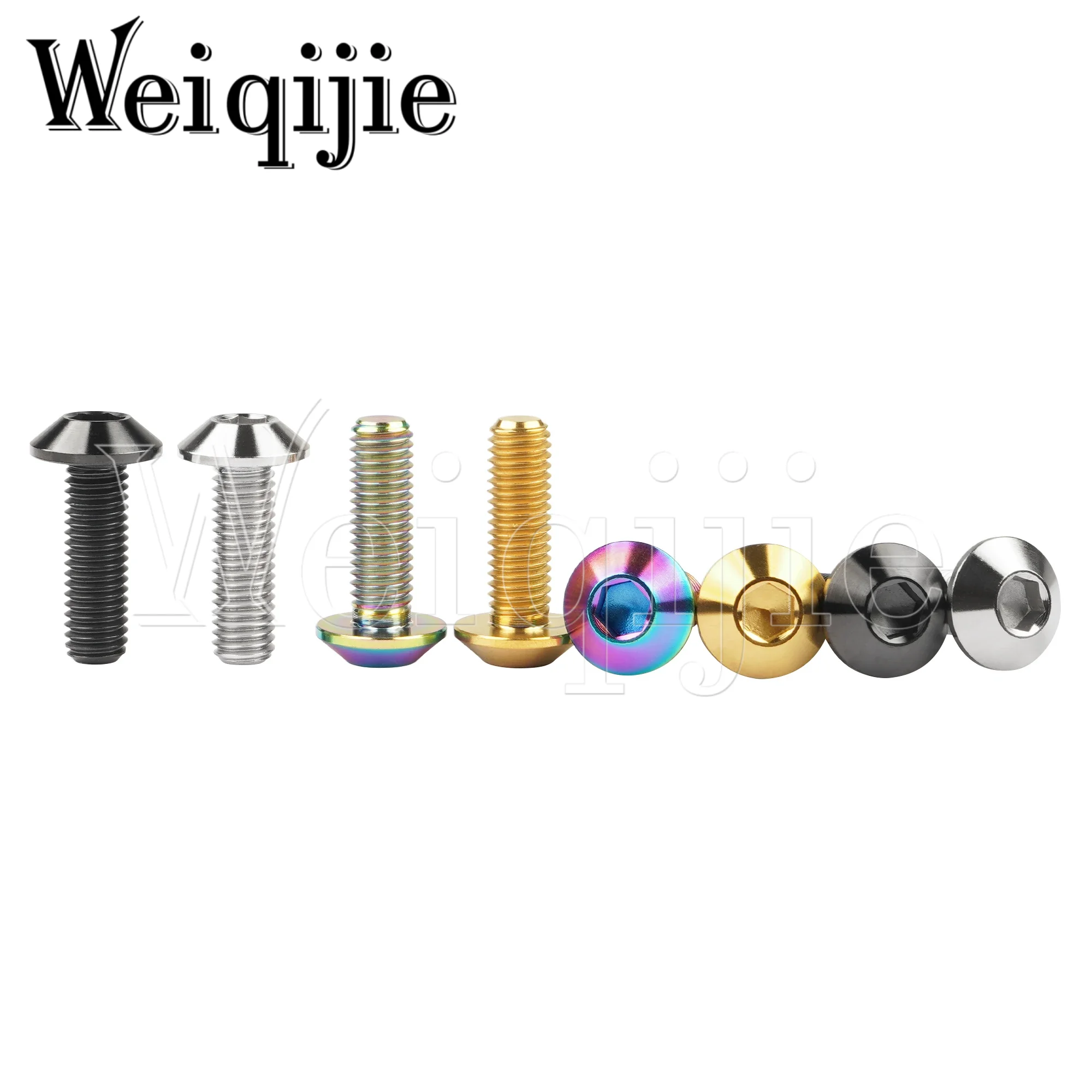 Weiqijie Titanium Bolts M8x25mm Umbrella Head Hexagon Socket Titanium Screws for Motorcycle Bolt Parts Fasteners