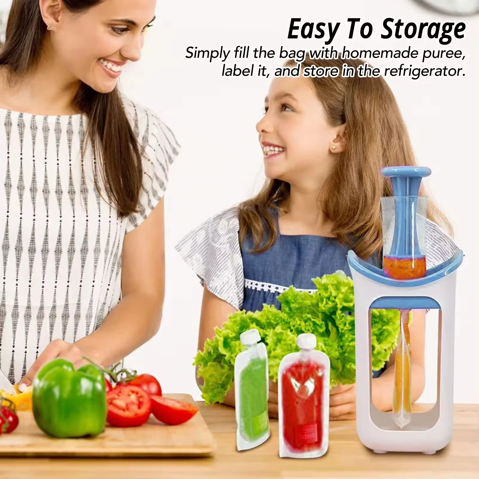 Estação de enchimento de compota de frutas para bebês, com 10 peças de sacos dispensadores de alimentos, espremidades de frutas para crianças, máquina dispensadora de alimentos para bebês