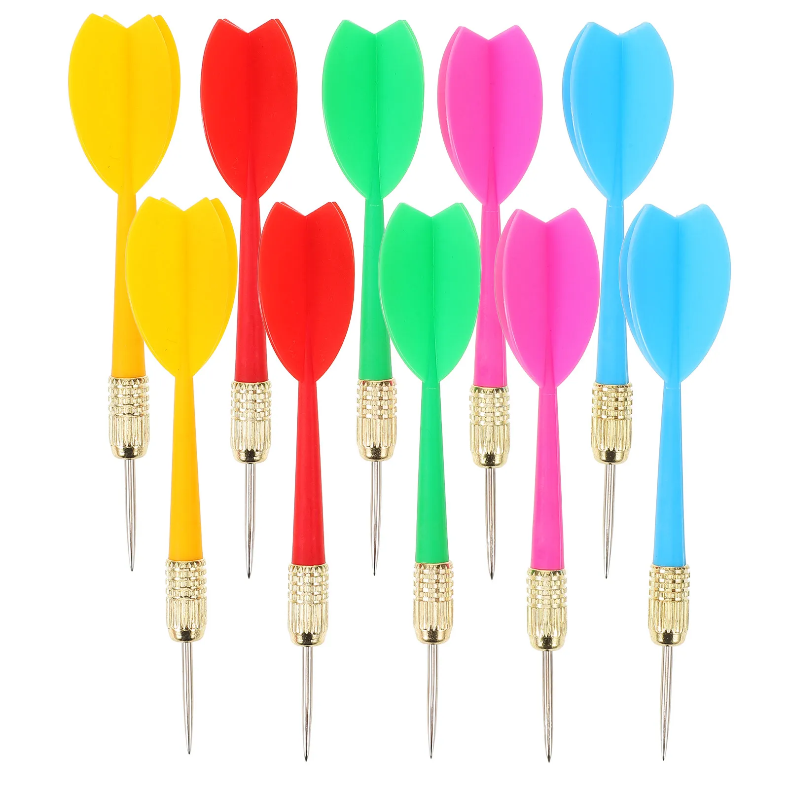 

15Pcs Colorful Set Metal Tip Safe Plastic Flights Indoor Outdoor Supplies Game Accessories