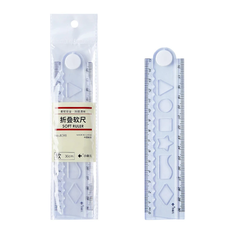 1Pcs 30cm Folding Flexible Ruler Transparency PVC,Creative Drawing Tools Student Stationery Supplies 8098