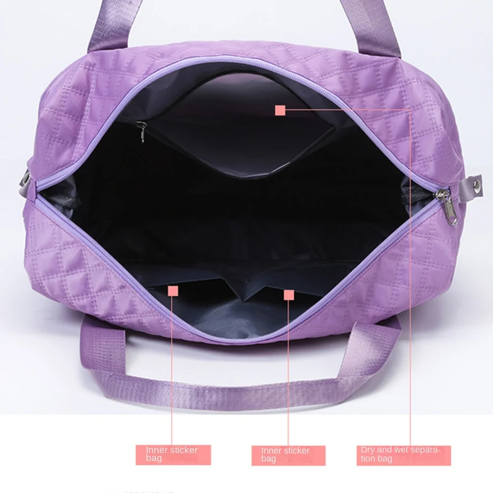 New Large Capacity Travel Bag Waterproof Wet and Dry Separation Handbag Foldable Shoulder Bags Suitcase Trolley Case