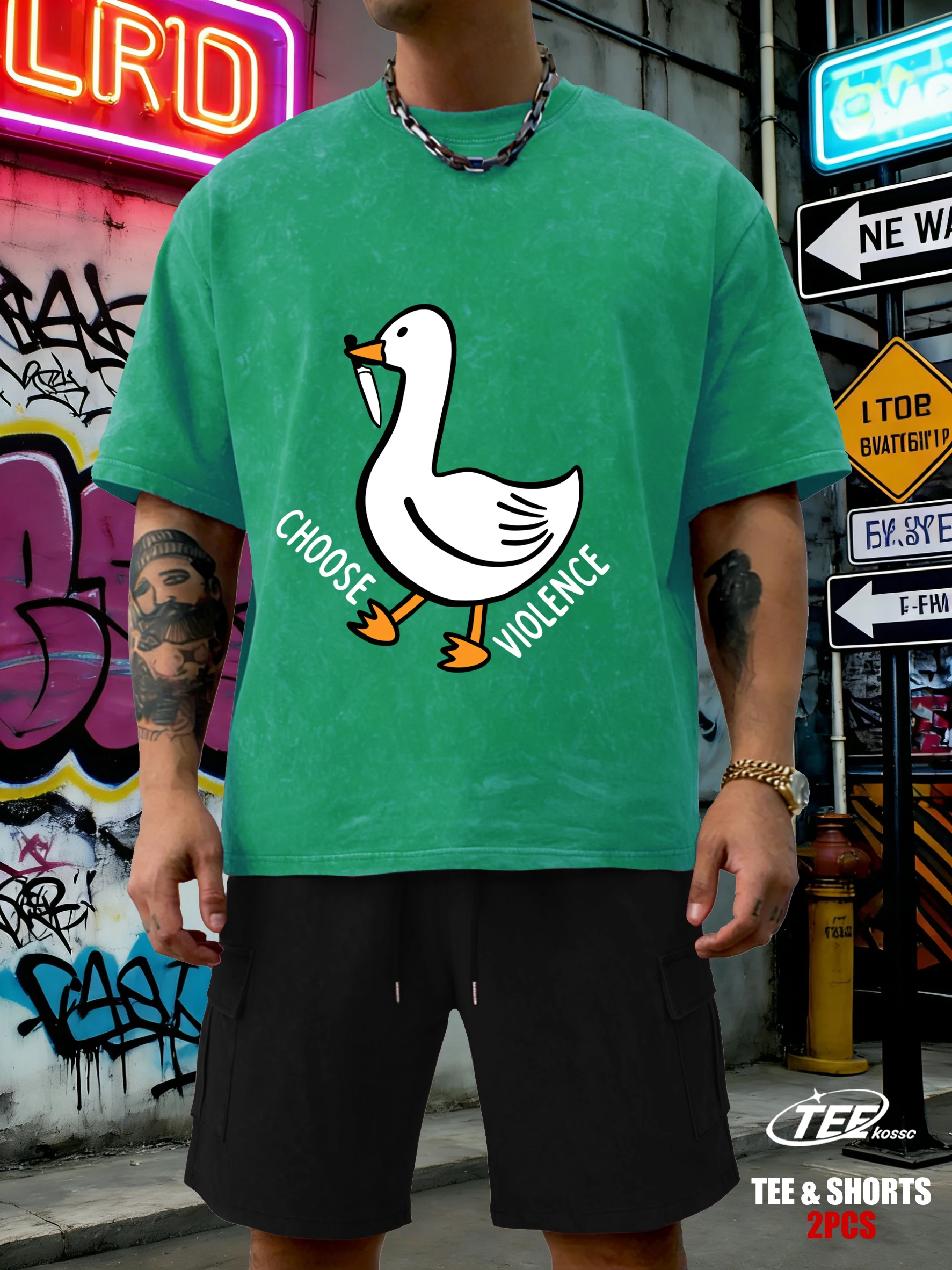 

Do Not Choose Violence Retro Man T-Shirts Summer Loose Cotton Tops Suit Soft Trendy Washed O-Neck T-Shirt Unisex Sport Clothing