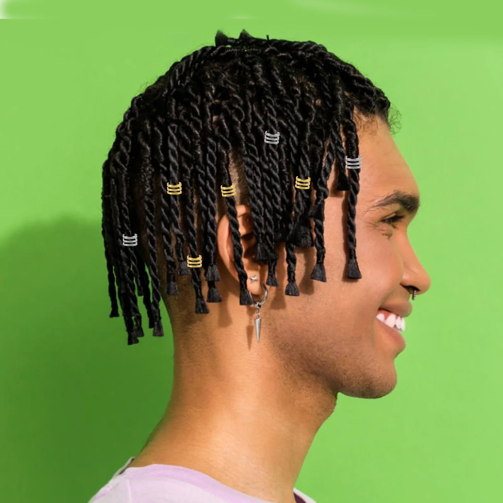 

200Pcs Dreadlock Rings Metal Hair Braid Rings Silver Gold Adjustable Hair Jewelry Accessories for Braids and Dreadlocks