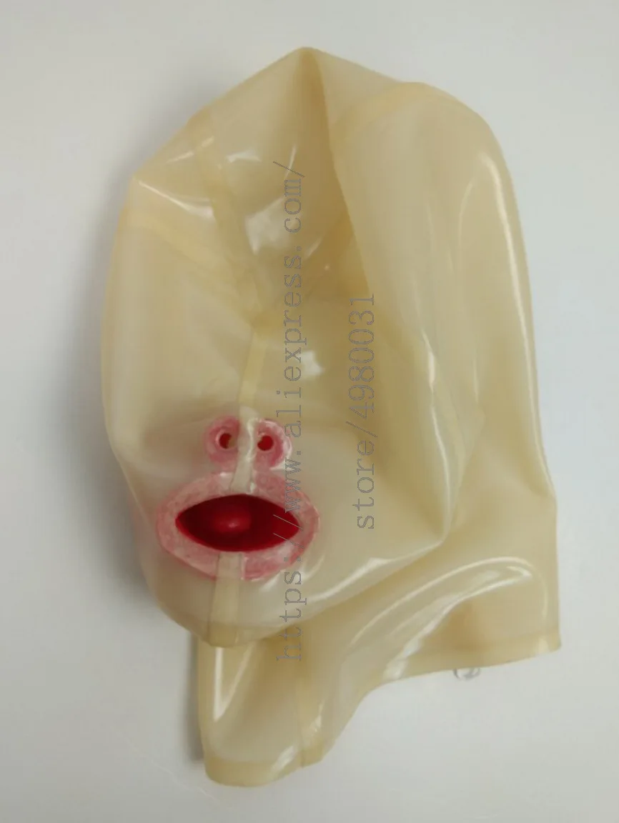 

Attached mouthpiece and nose tube transparent latex hood made of 0.4mm thickness natural latex materials
