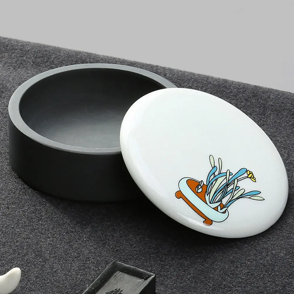 1Pcs Handcrafted Inkstone Grinding Slab with Cover for Chinese Calligraphy Sumi Painting Smooth Ink Stick Grinding Surface view 3