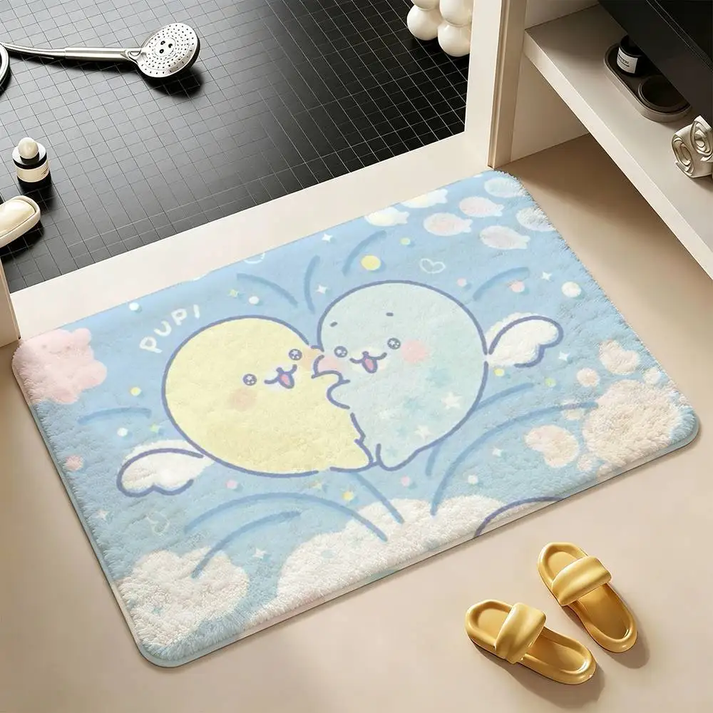 CUTE M-Mamegoma Seal  Shower Room Absorbent Small Floor Mat Soft Comfortable Decorative Foot Mat