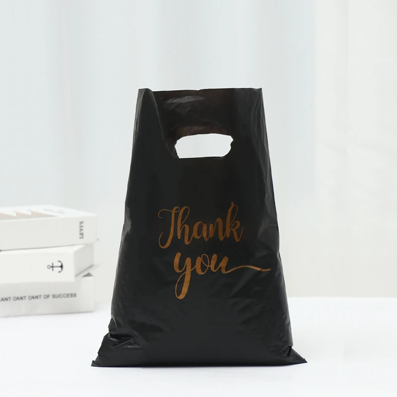 100pcs Thank You Gift Bag Plastic Shopping Bag Tote Bag 20*30cm Gift Bags Birthday Wedding Party Favors Candy Cookie Wrapping