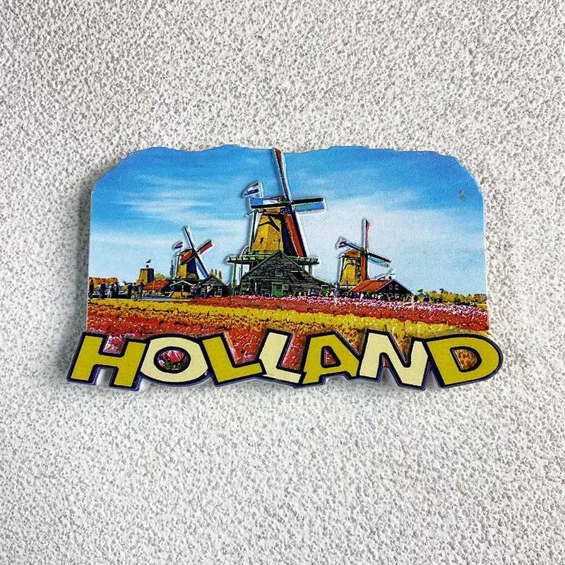 

Holland Windmills & Tulip Fields Fridge Magnet, Cute Refrigerator Magnet for Home Decor, Room Decoration, Home Accessories