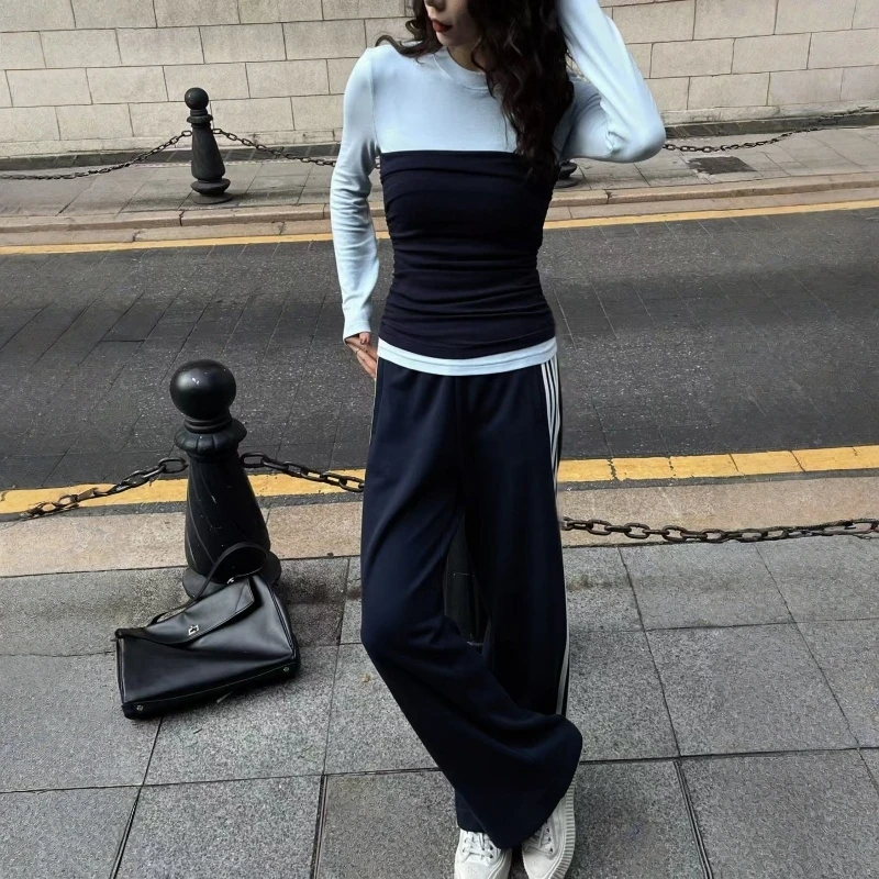 

Slim Fit round Ne Knitwear Women's High Height DMX Na Padded Two-Piece Look Commute Faion Korean Version B25058