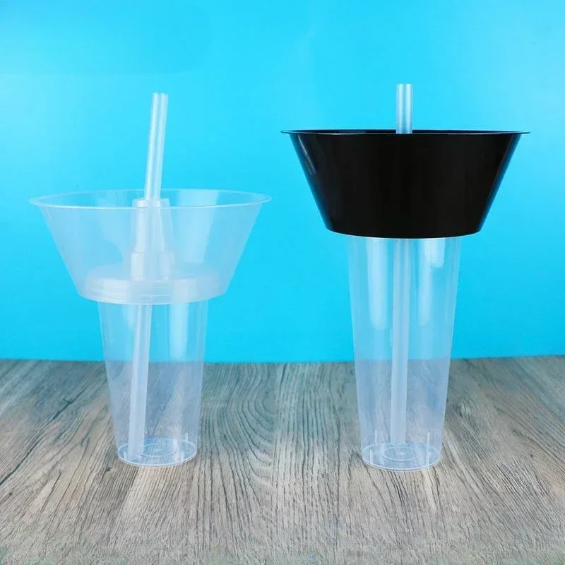 50pcs Thick Handheld Hotpot Cups Disposable Cola Beverage Cup Holder Bowl Cold Drink Milk Tea Injection Molded Snack Cups