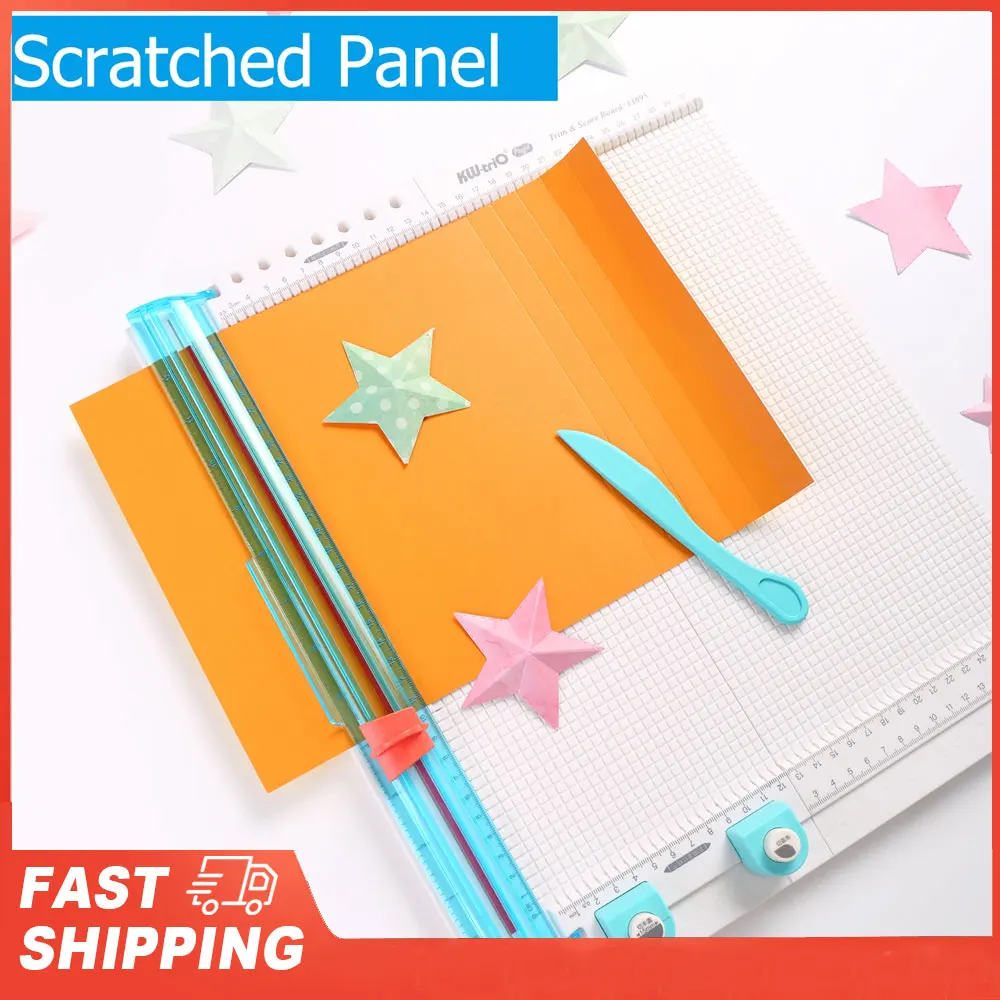 

7 in 1 Craft Paper Cutter Blades Scoring Tool KW-trio 13095 Paper Trimmer Scoring Board with Paper Folding for Making Photo