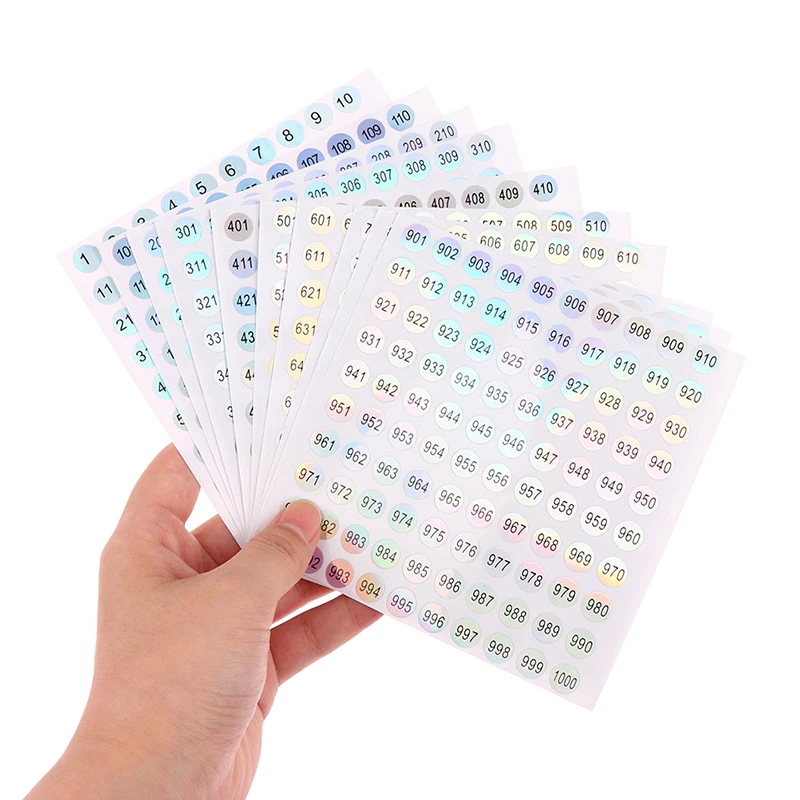 1-1000 Waterproof Digital Label Self-adhesive Number Sticker Nail Polish Tableware Scrapbooking DIY Craft Digital Label Stickers