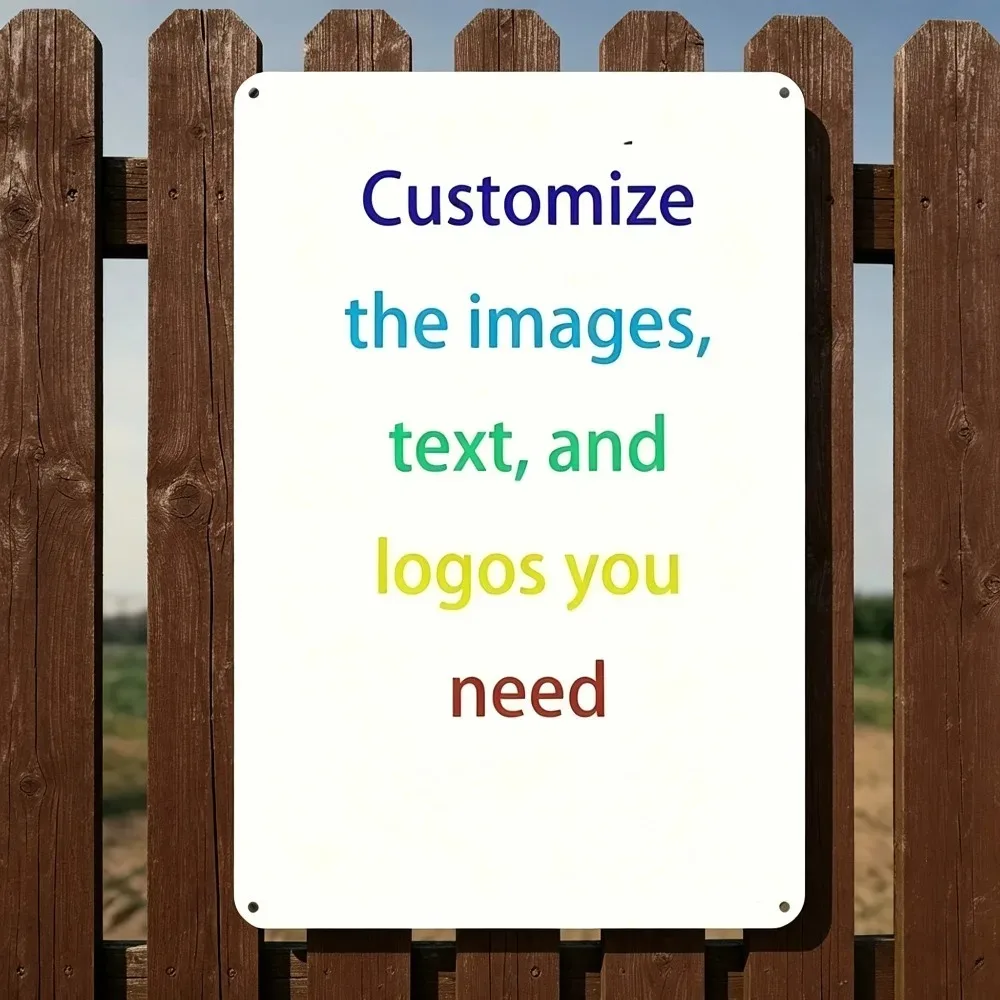 CIFbuy Customizable 2D Flat Metal Tin Plate 7.87x11.81in Pre-drilled, Personalized Wall Art Decor Home Office Bar Birthday Gift