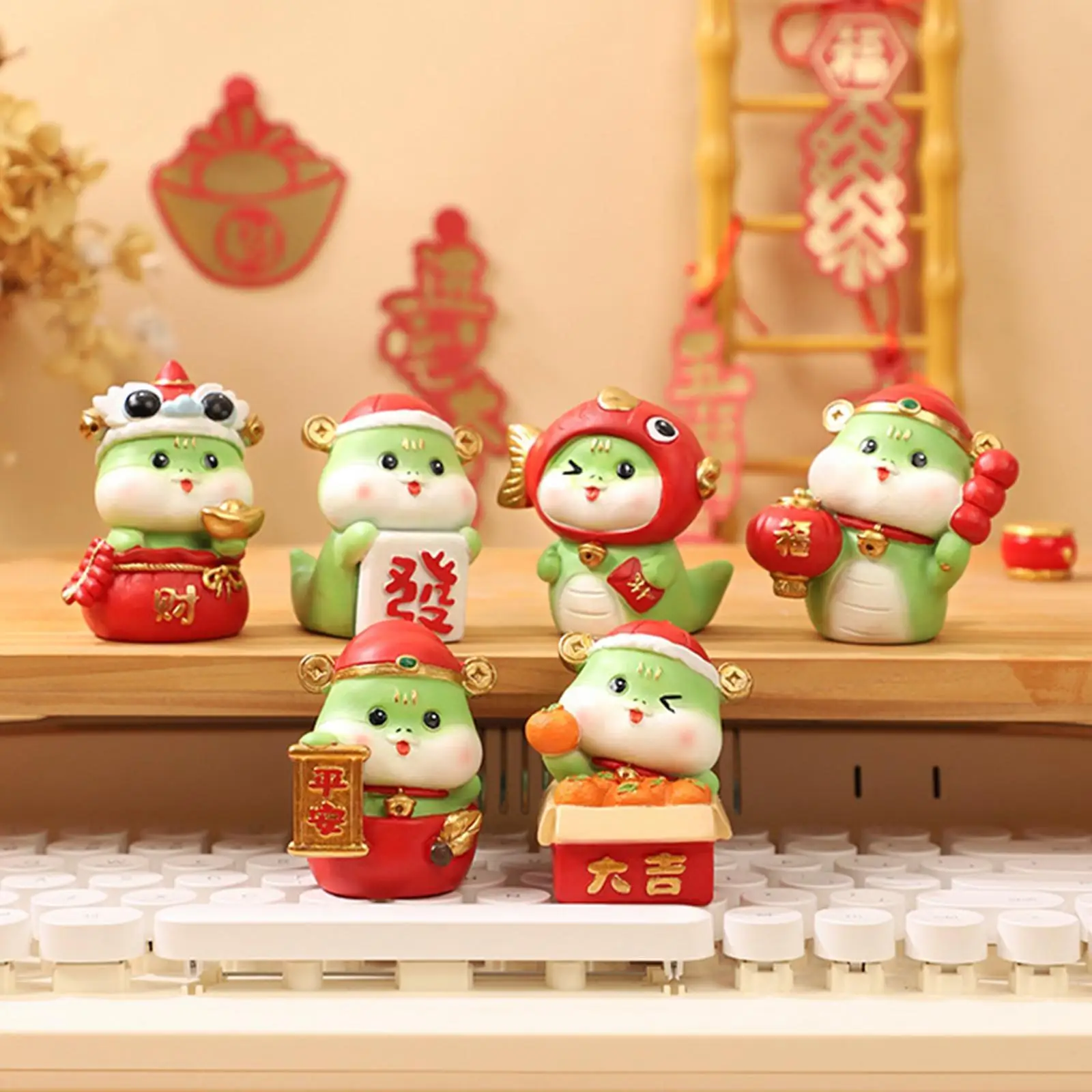6x Snake Statues Crafts Display Realistic Modern Decorative Gift Animal Sculptures for Farmhouse Study Living Room Office Desk