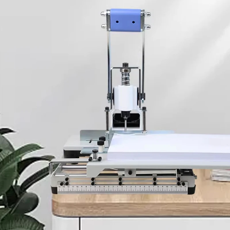 Manual Hole Punching Machine Multi-hole Punch 3-10MM Drill Optional Paper Tag Drilling Machine A4 300pages with Mobile Platform