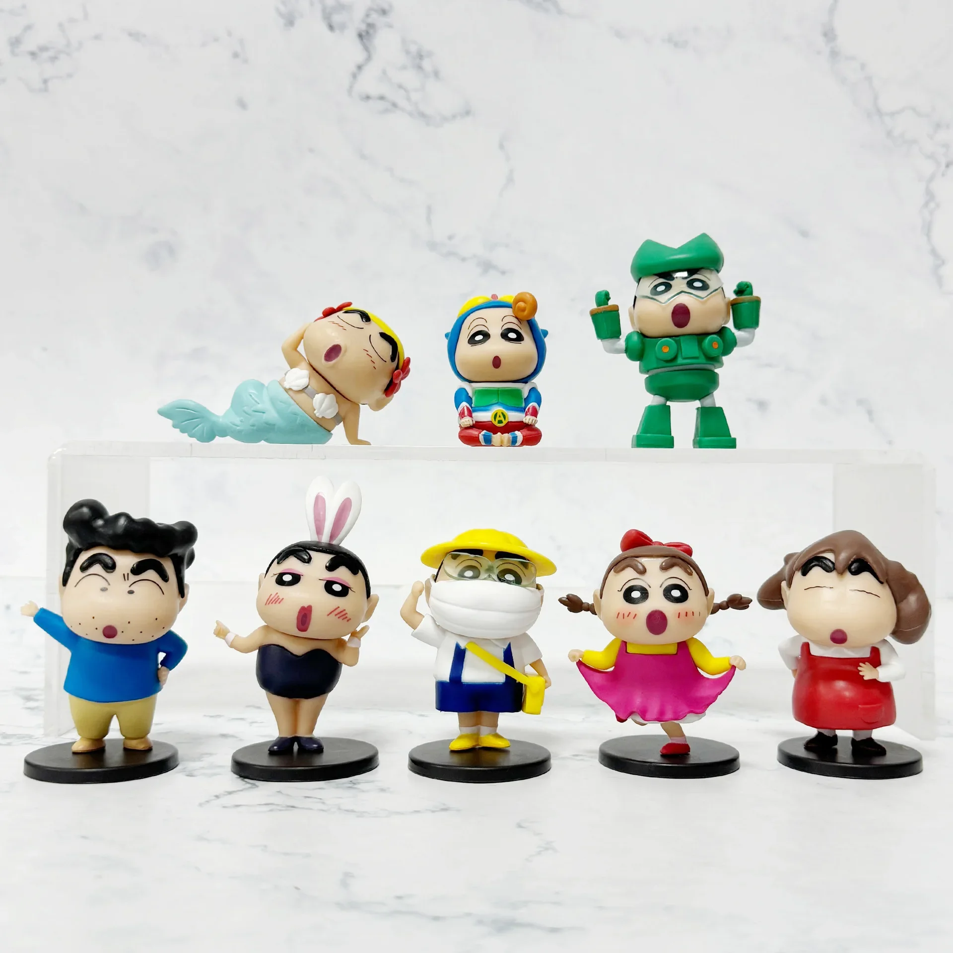 

8 шт. Crayon Shin-Chan смешная серия Cos модный орнамент ручной работы креативная экшн-фигурка для детей милый подарок декоративные аксессуары