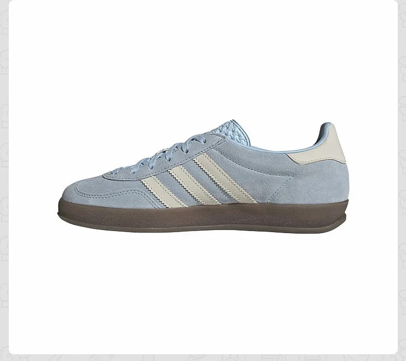 Adidas Originals JI2717 Damen-Skateschuhe, hellblau, niedrig geschnitten, Wildleder, klassische 3 Streifen, Gummisohle, lässige Retro-Sneaker – Detail 4