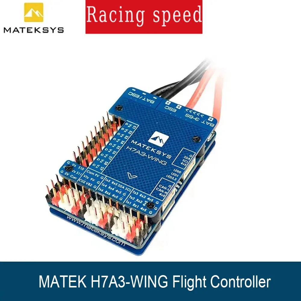 

MATEK H7A3-WING Flight Controller MicroSD socket for Datalogging 3-8S Built-in OSD For RC Multirotor Airplane Fixed-Wing Drone