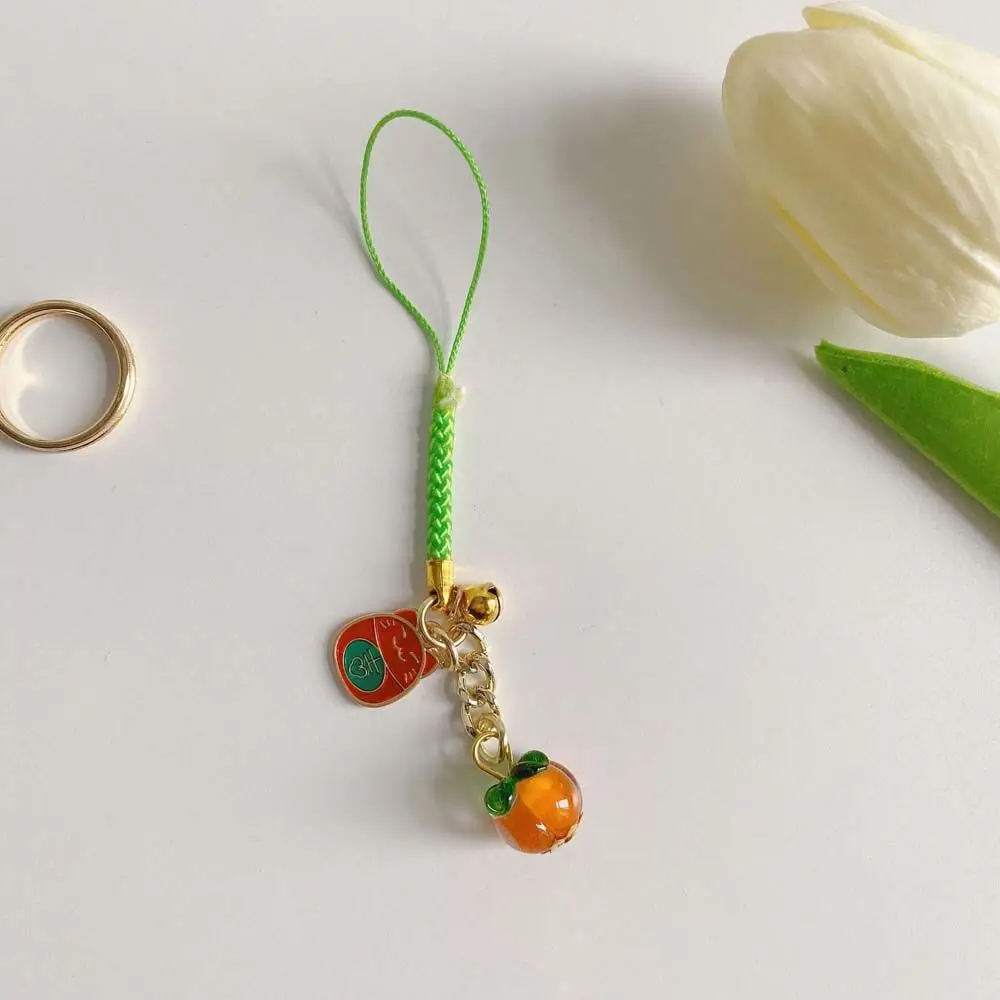 Keychain Hanging Cord Bag Pendant Good Luck Mobile Phone Lanyard Cell Phone Lanyard Mobile Phone Strap Persimmon Phone Charm