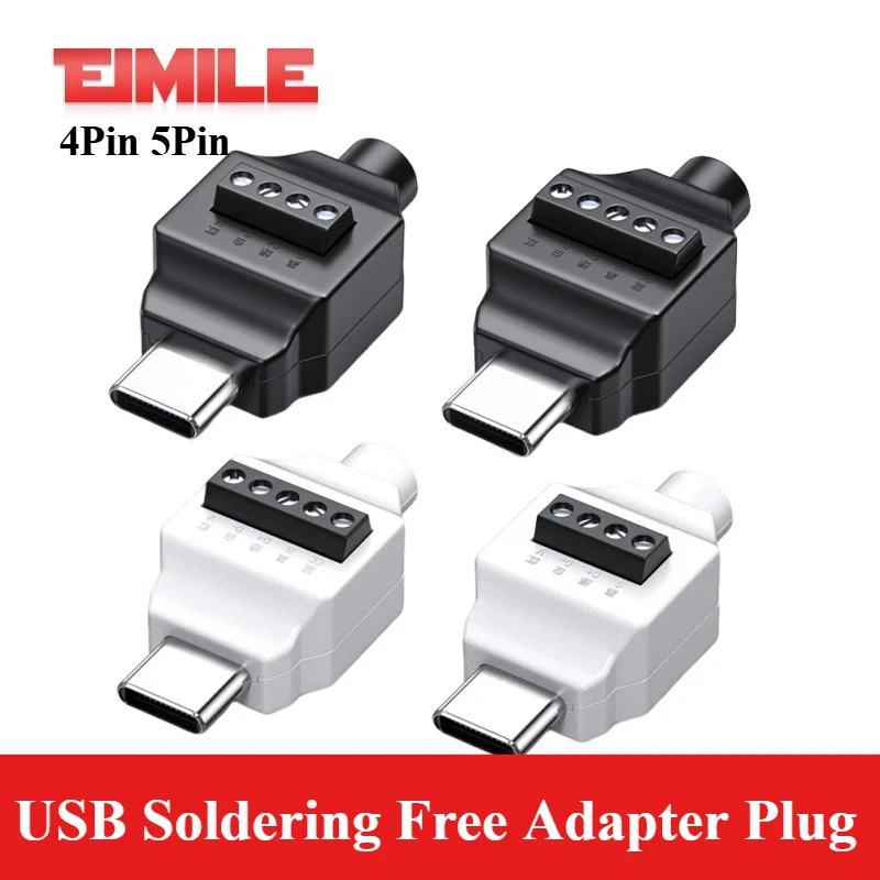 

USB Soldering Free Adapter Plug fo Mobile Phone Fast Charging Cable Repair Type C Solderless Small Plug USB Data Cable Connector