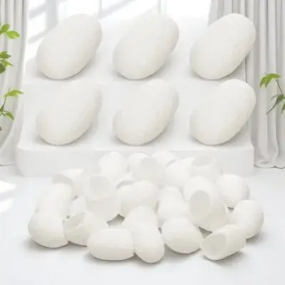 30 szt. Kulki do oczyszczania twarzy z jedwabiu morwowego, organiczne, naturalne kulki jedwabne, złuszczające, usuwające zaskórniki, do pielęgnacji skóry, wygładzające.