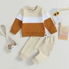 4173-b2e3df.jpg Pudcoco Toddler Baby Boy Fall Winter Clothes Color Block Long Sleeve Sweatshirt Pullover Top Pants Sweatsuit Set Outfits 0-3T